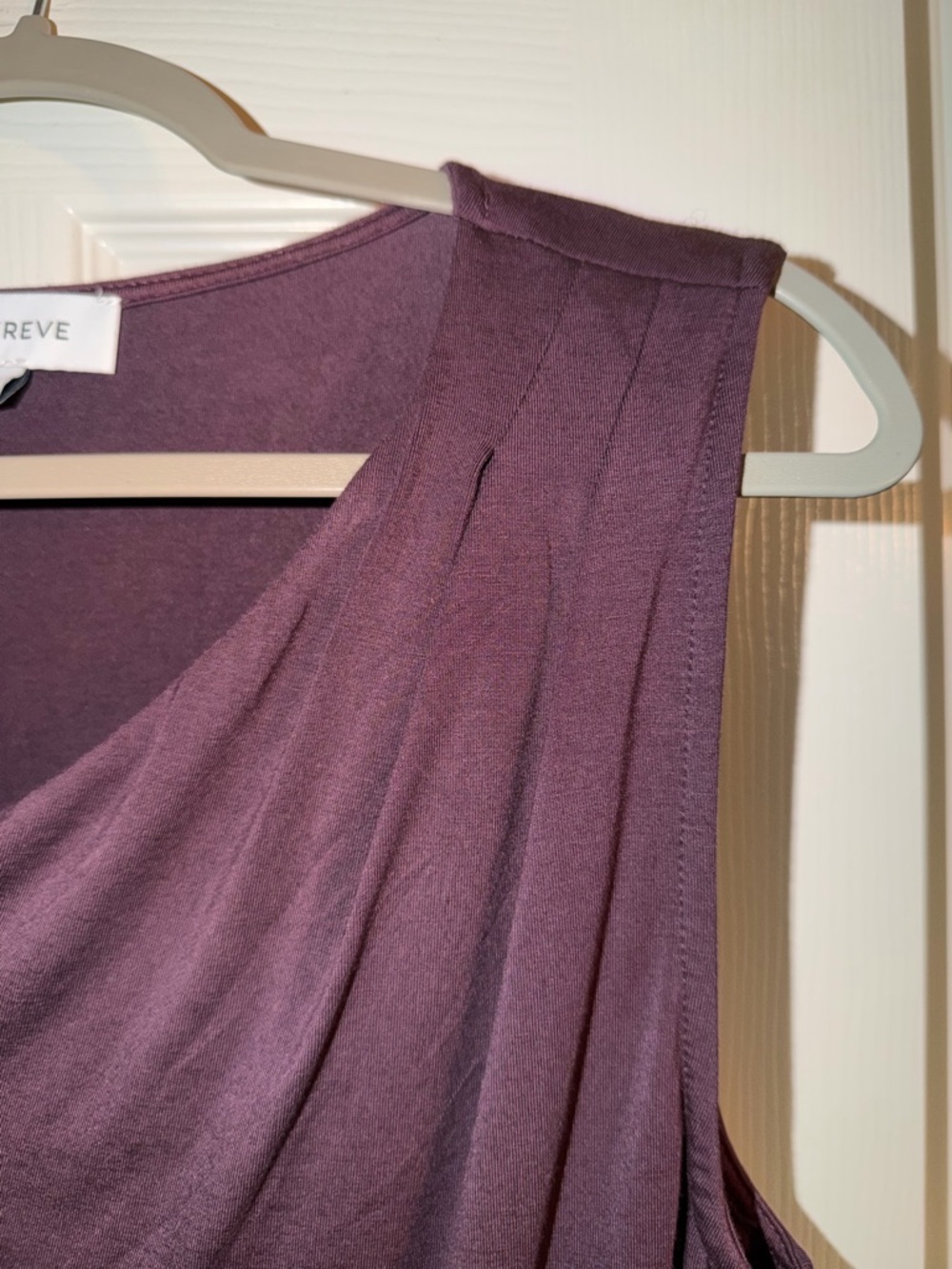 Evereve Plum Asymmetric Neck Sleeveless Tank - Picture 7 of 10